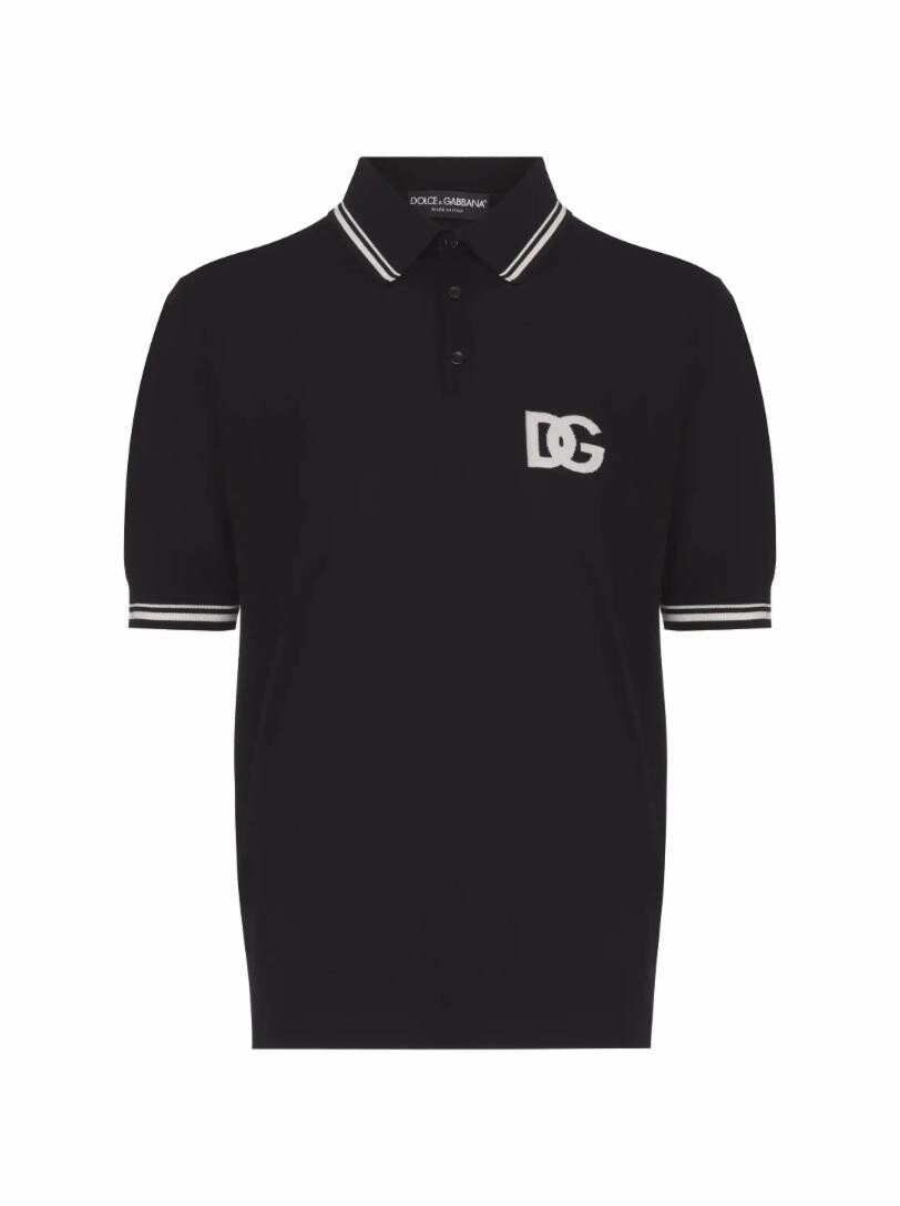 

Шерстяное поло с логотипом Dolce&Gabbana, Черный