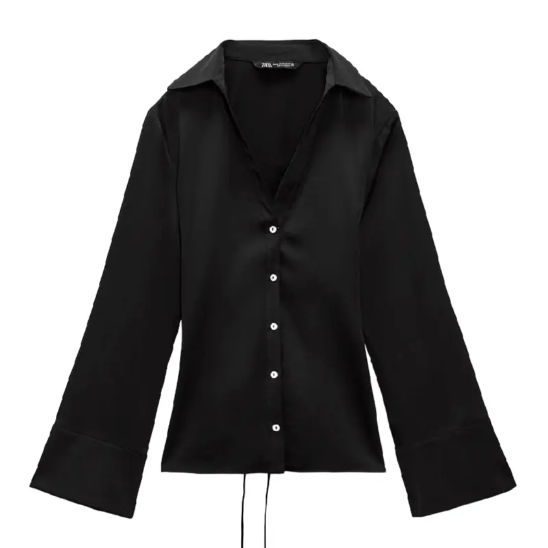 

Блуза Zara Fitted Satin, черный