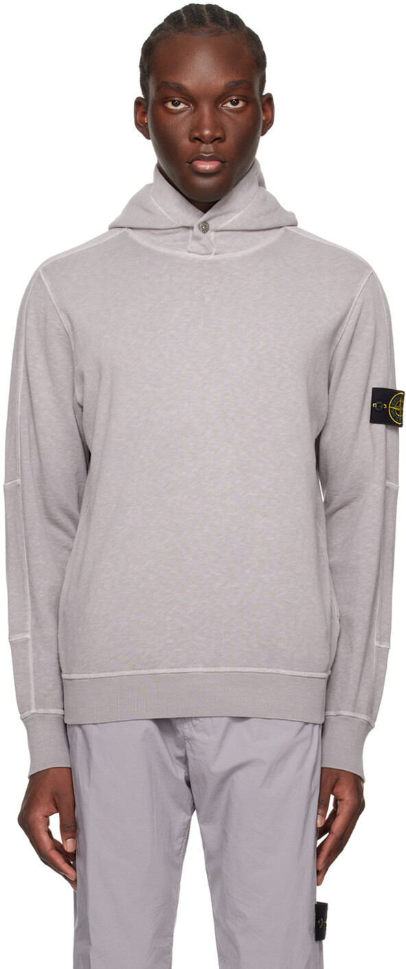 

Серый худи с нашивками Stone Island, цвет Dust