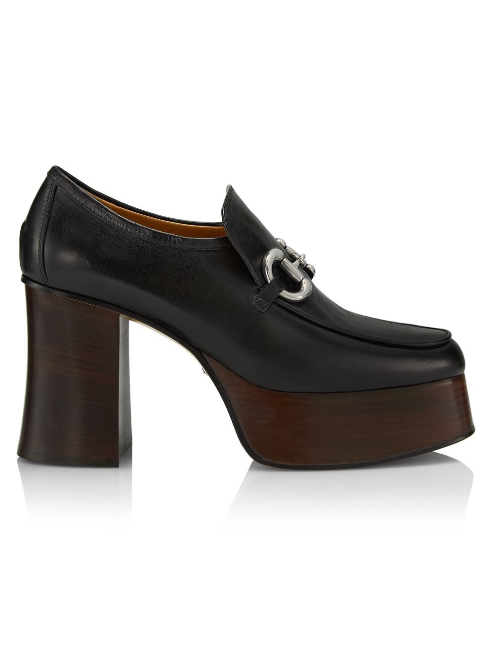 

Кожаные лоферы на платформе Baby 100 Gucci, черный