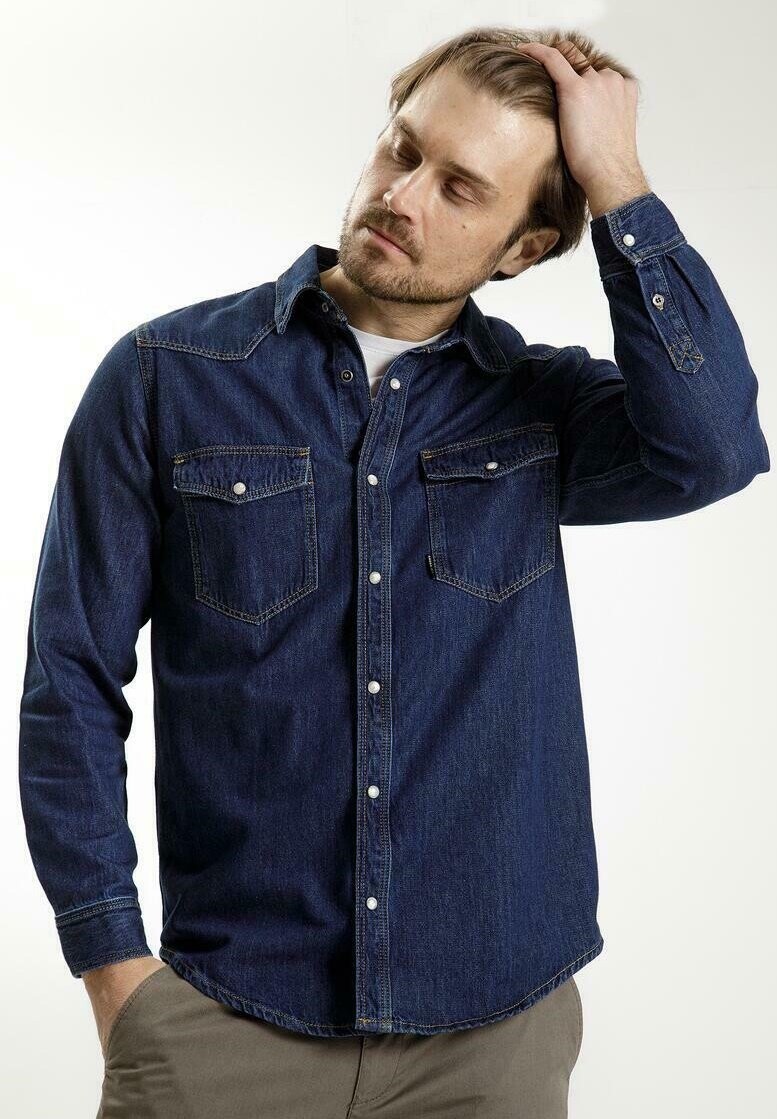 

Рубашка Cross Jeans, темно-синий