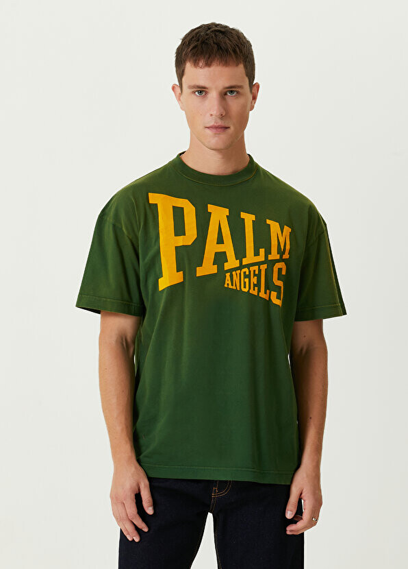 

Зеленая футболка с логотипом Palm Angels, Зеленый