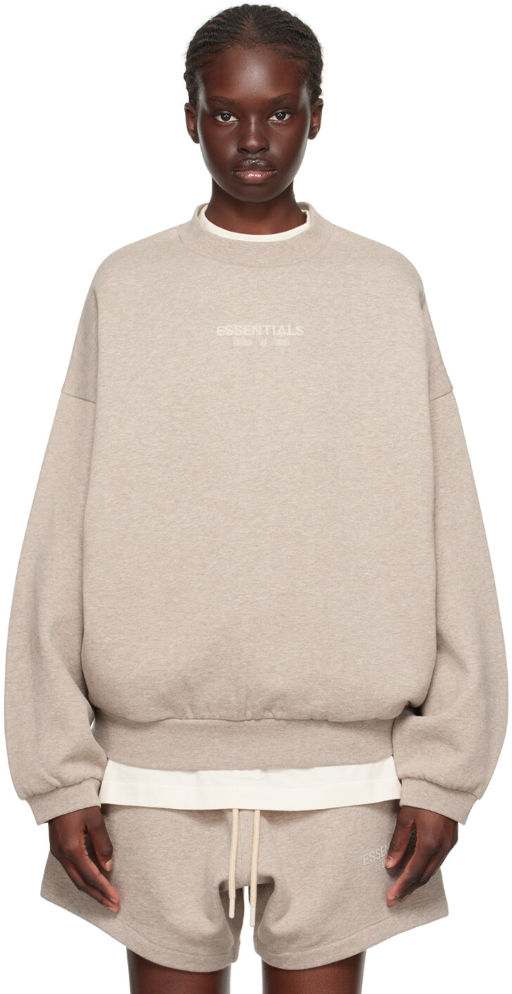 

Бежевый свитшот с круглым вырезом Fear of God ESSENTIALS