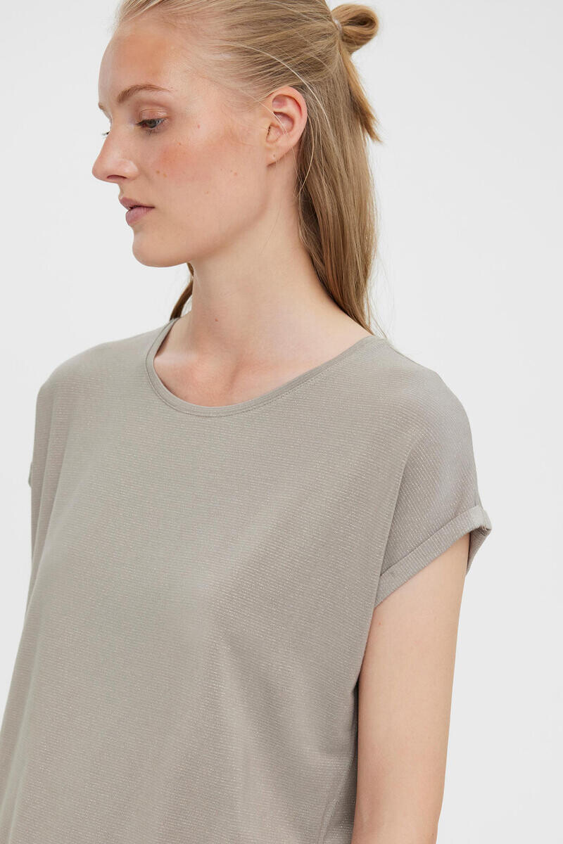 

Базовая футболка с люрексом Vero Moda, бежевый