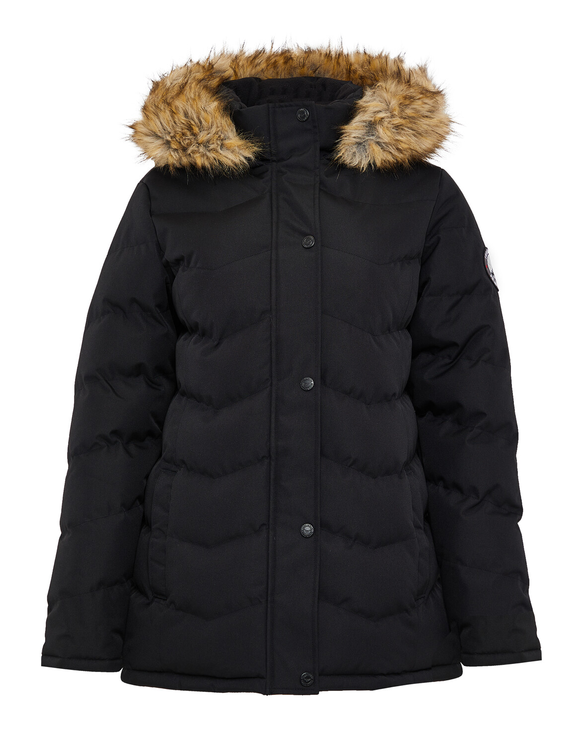 

Пуховик Threadbare THB Woodie Short Padded Coat, черный