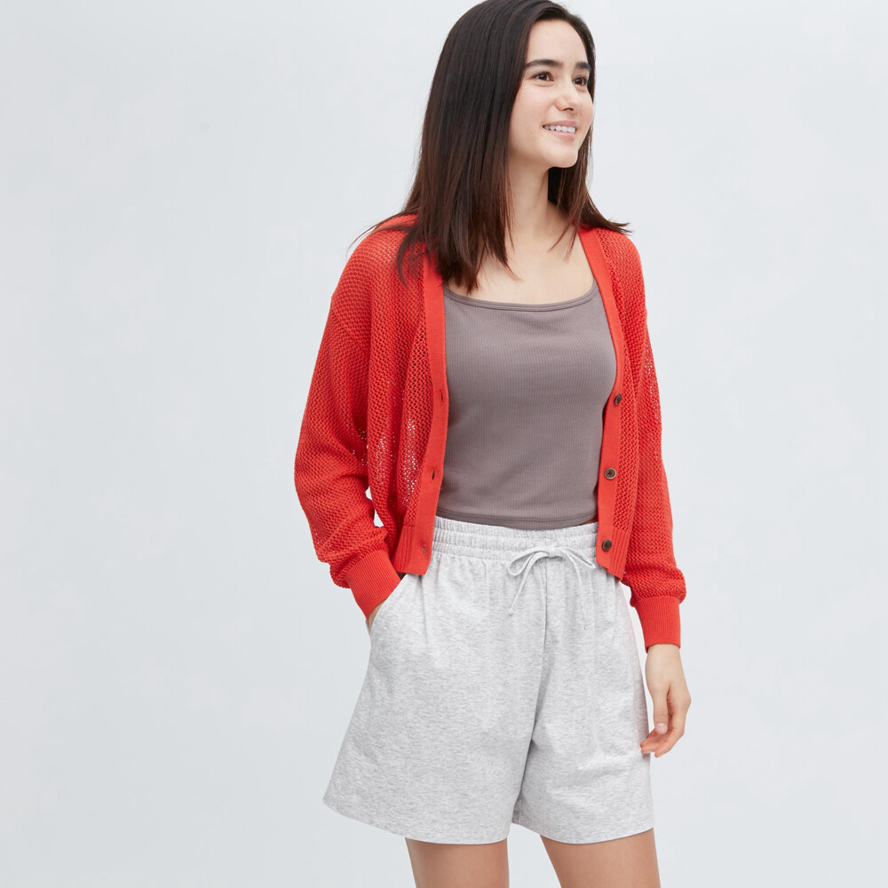 

Женские шорты Uniqlo AIRism из смеси хлопка, светло-серый