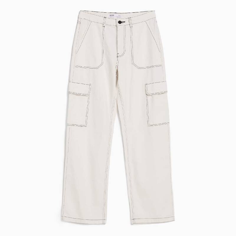 

Джинсы Карго Bershka Straight, белый
