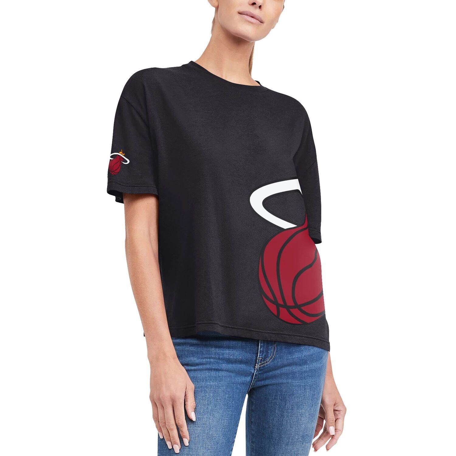 

Женская черная футболка Tommy Jeans Miami Heat Bianca