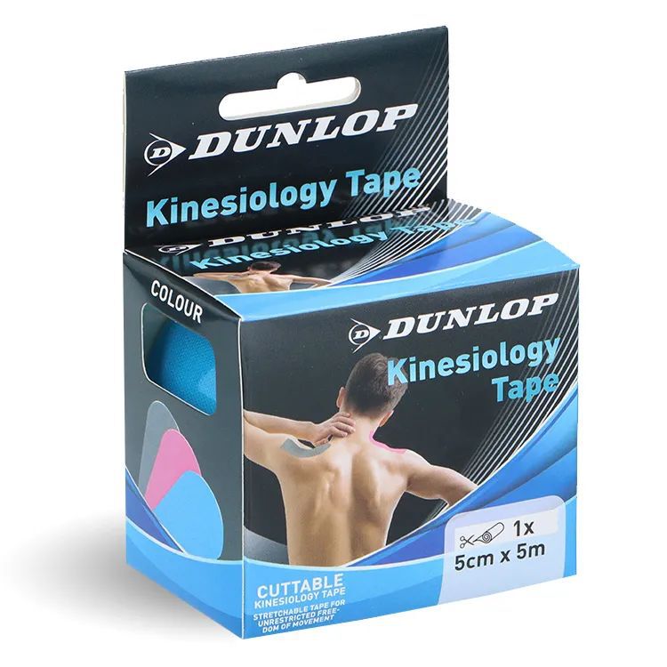 цена Dunlop Kinesiology tape 5mx5cm синий кинезиологический тейп, 1 шт.