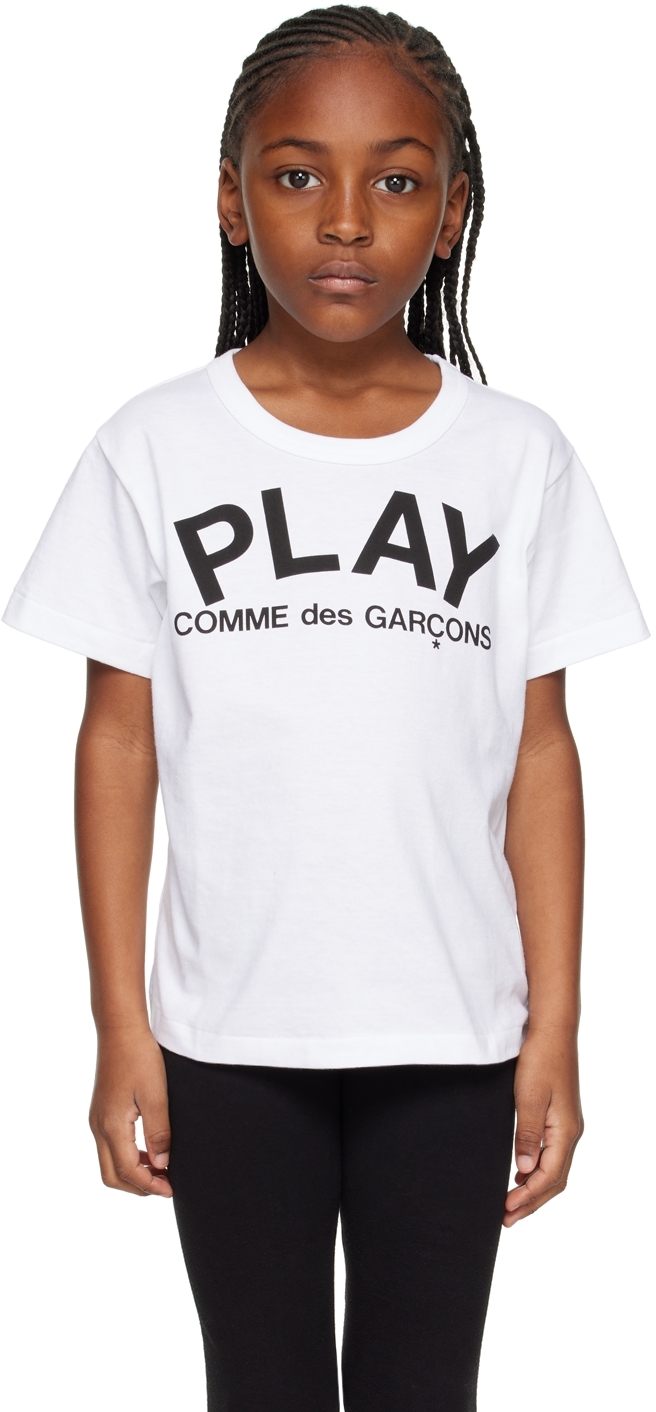 Детская белая футболка Play Comme des Garçons Play фотографии