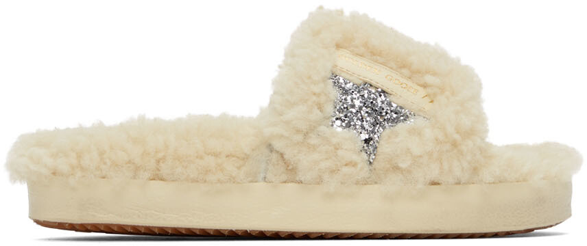 

Бежевые босоножки из овчины Golden Goose