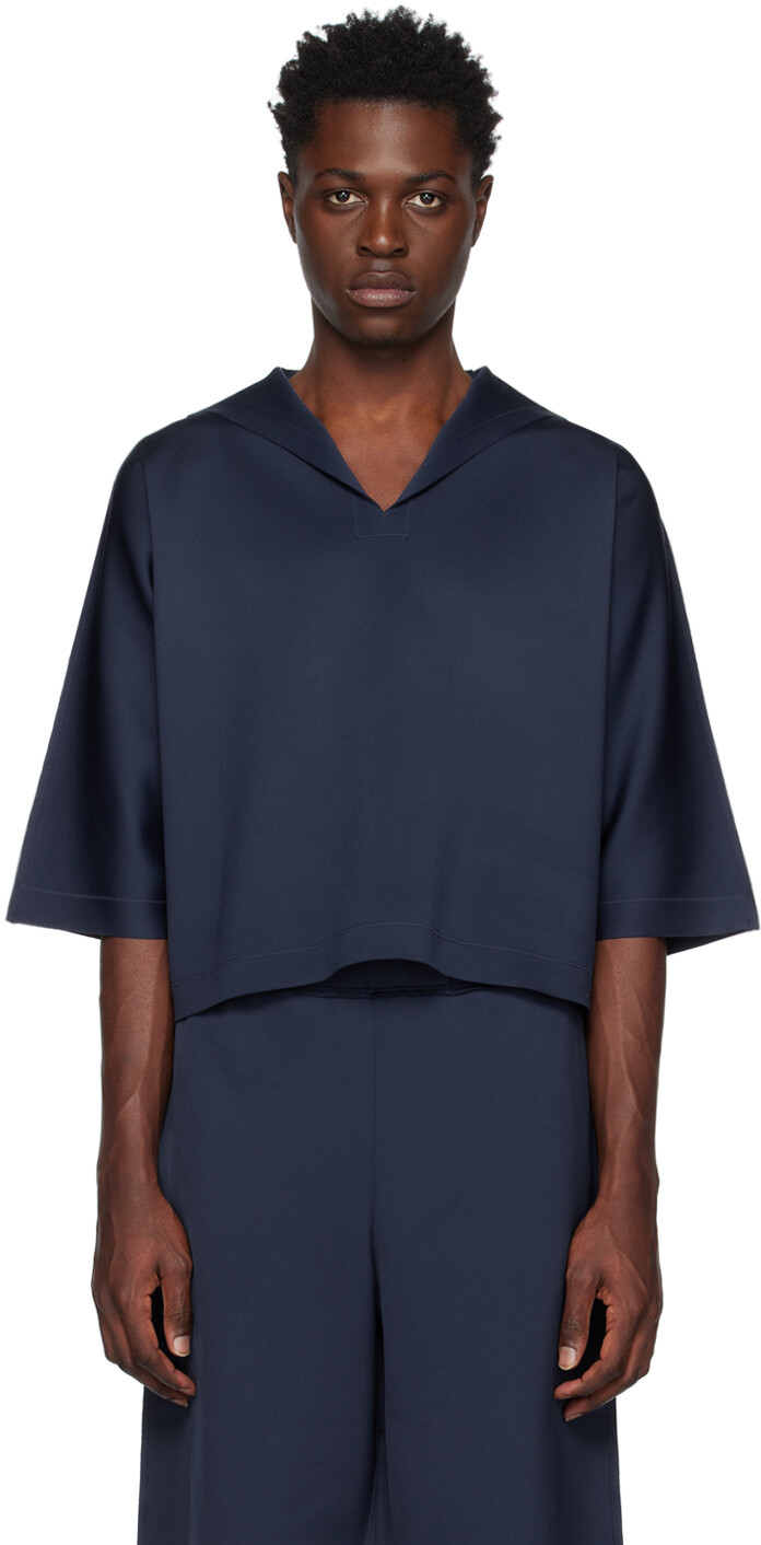 

Темно-синий свитер с защипами 132 5. ISSEY MIYAKE