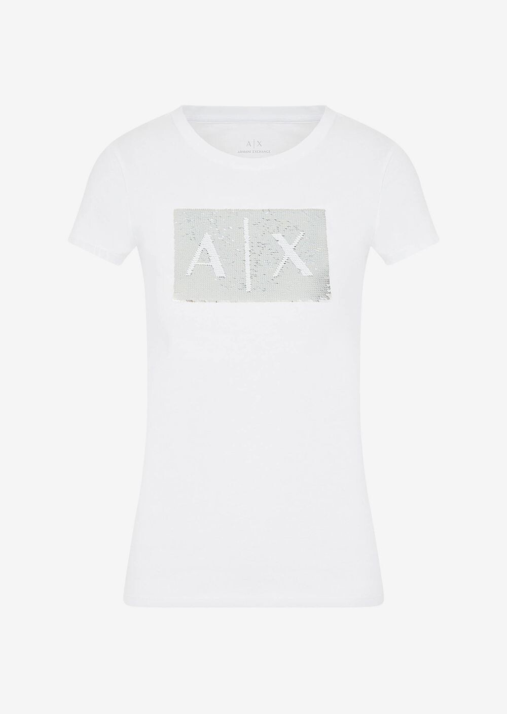 

Хлопковая футболка узкого кроя Armani Exchange, белый