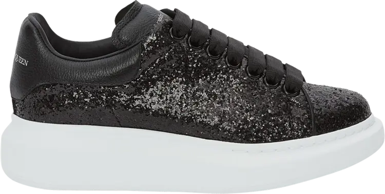 Alexander McQueen Wmns Oversized Sneaker Black White Glitter dom vdohnovenie.ru