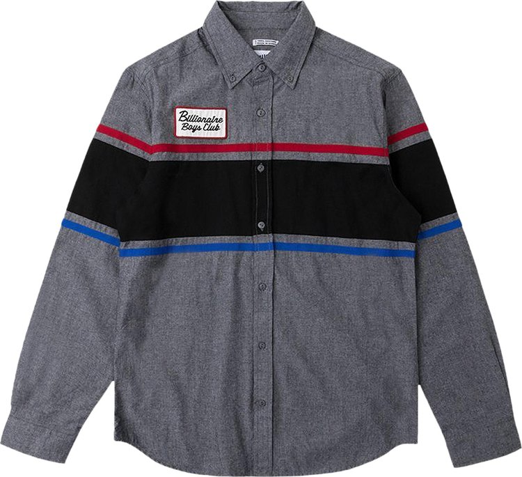 Лонгслив Billionaire Boys Club Service Bay Long Sleeve Woven 'Charcoal', серый - фото