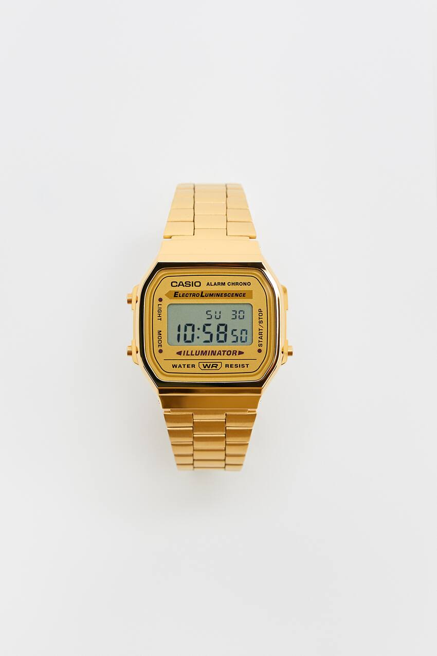 Цифровые часы Casio золотистого цвета Pull&Bear, золотой casio vintage a168wg 9