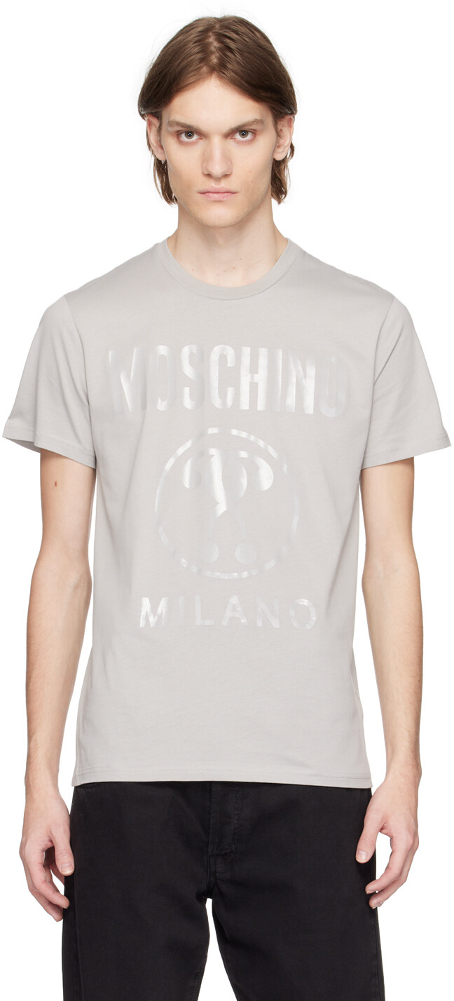 

Серая футболка с принтом Moschino, Серый