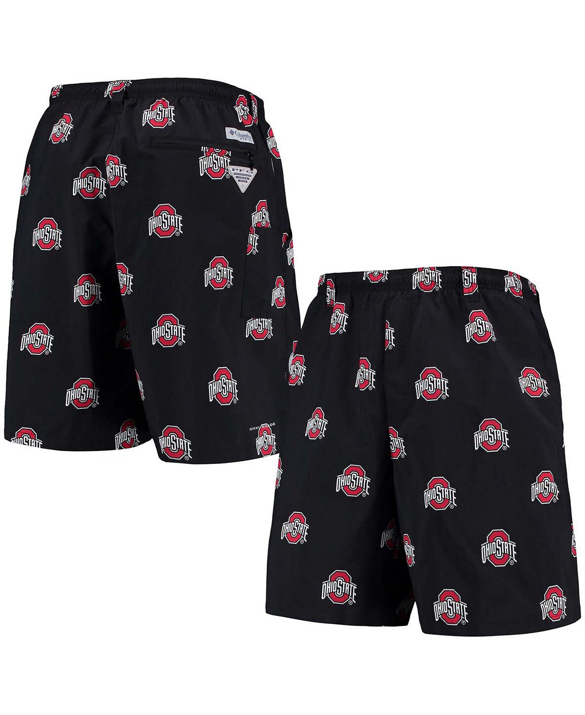 Мужские черные шорты ohio state buckeyes backcast ii 8 omni-shade hybrid shorts Columbia, черный - фото