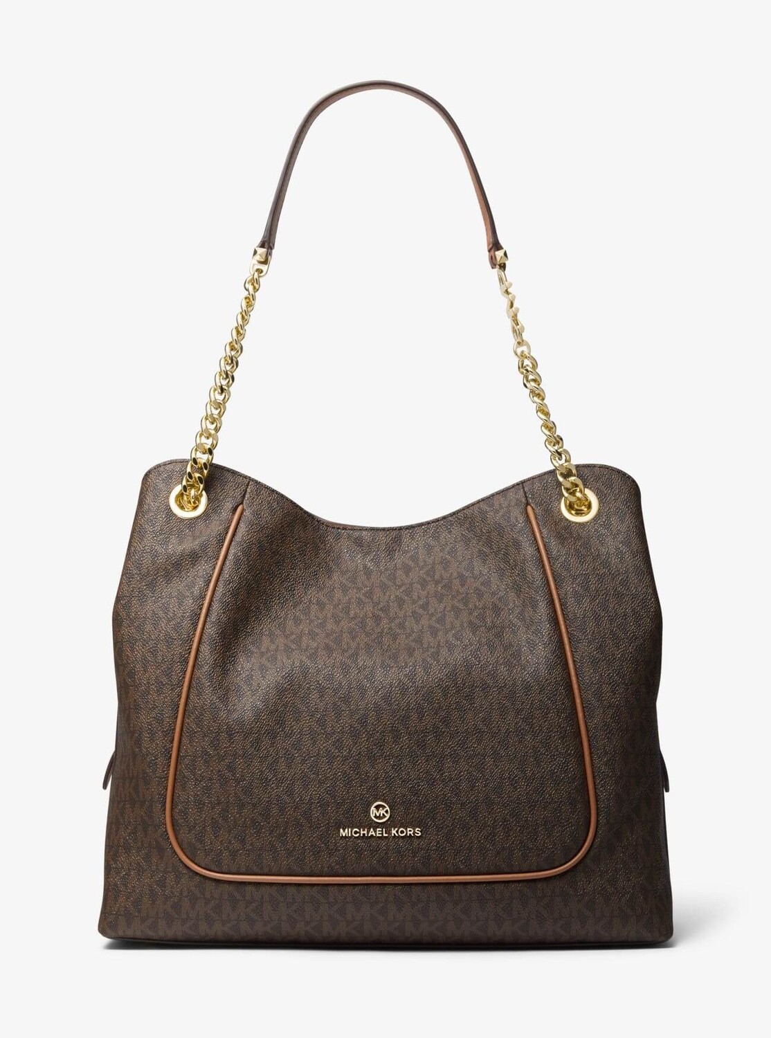 

Сумка Michael Michael Kors Piper Large Logo Shoulder, темно-коричневый/коричневый