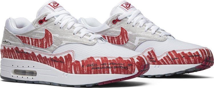 Nike air max 1 shop sketch to shelf white red