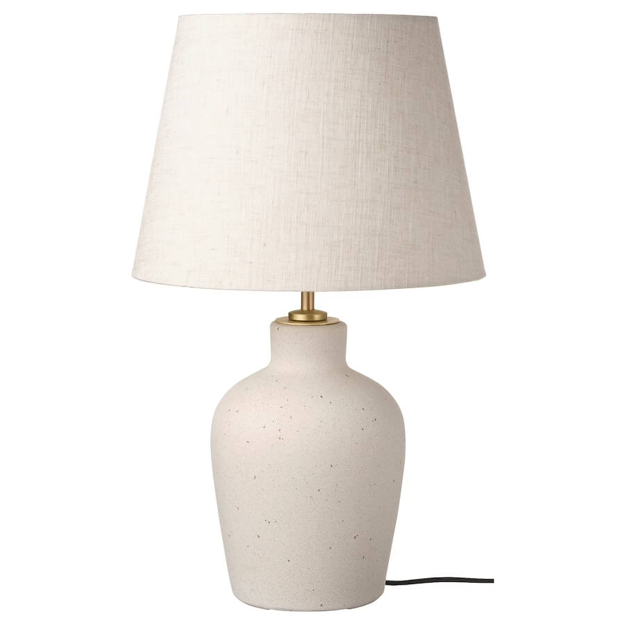 настольная лампа bogacho сердце купидона бронзового цвета с бежевым абажуром Настольная лампа Ikea Blidvader, кремовый/бежевый