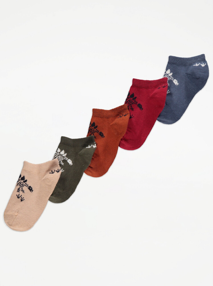 

Dinosaur Trainer Liner Носки с высоким содержанием хлопка, 5 шт. George.