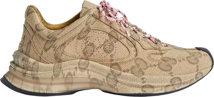 

Кроссовки Gucci Wmns Run Sneaker Beige Ebony Monogram, бежевый