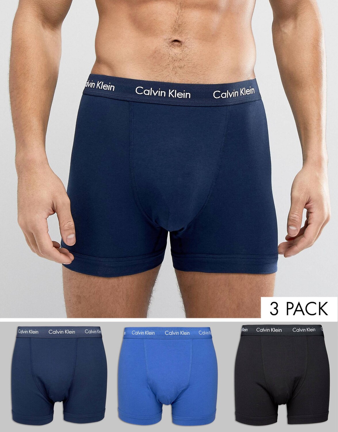 

3 пары трусов Calvin Klein из эластичного хлопка
