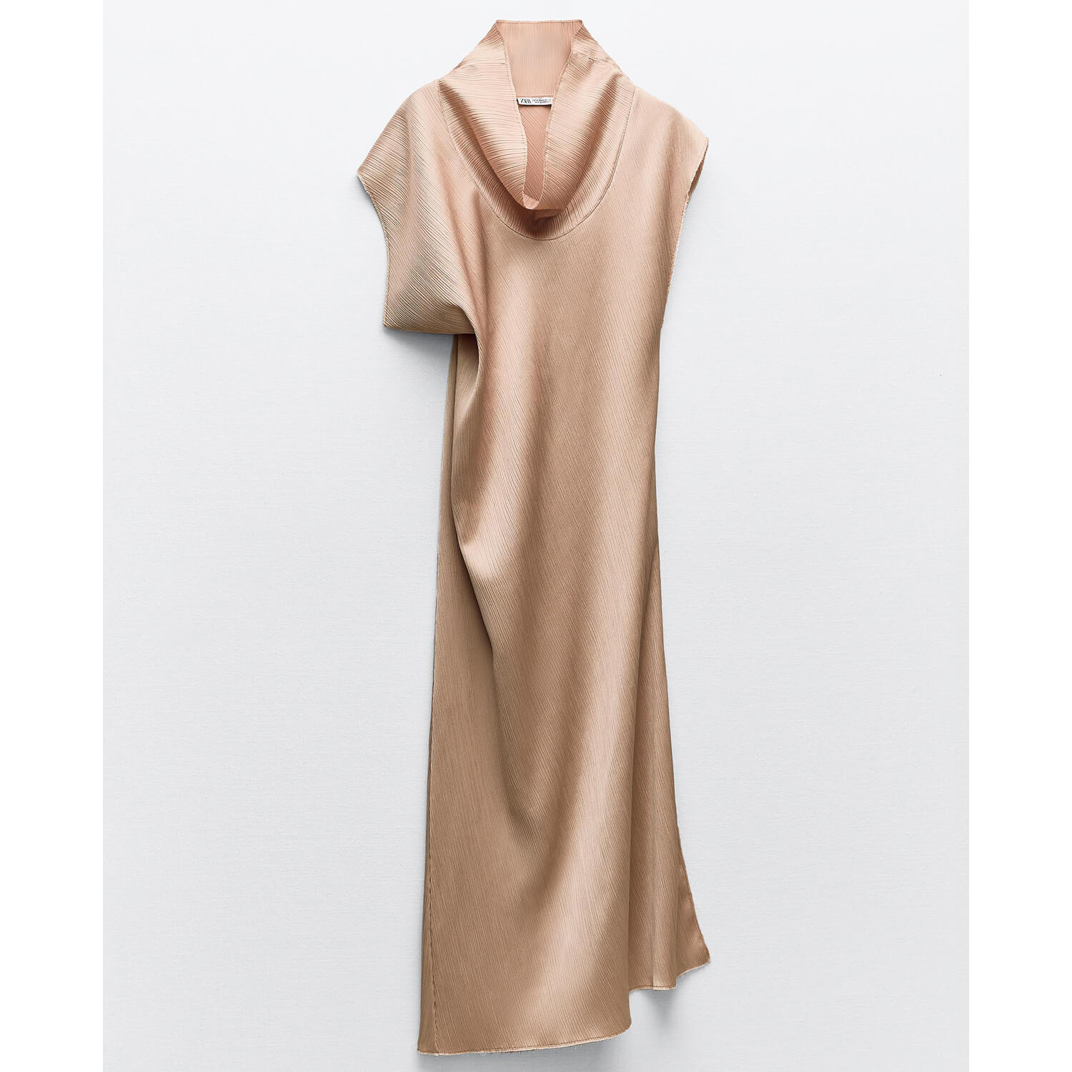 Платье Zara Pleated Midi, персиковый платье рубашка с короткими рукавами длина миди s желтый