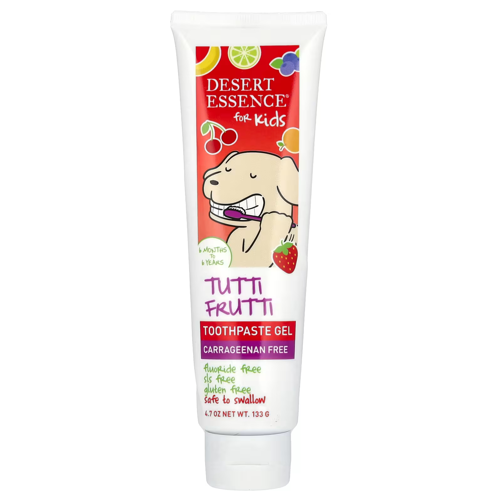 Зубная паста Desert Essence Kids Tutti Frutti для детей от 6 месяцев, 133 г