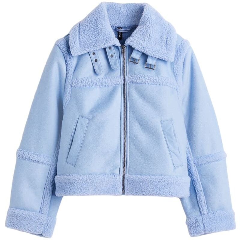 

Куртка H&M Fleece-lined, светло-голубой