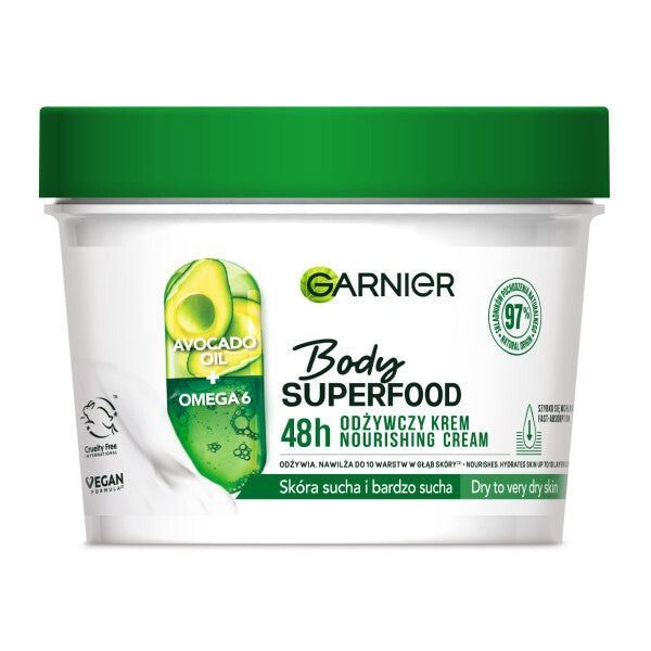 

Garnier Крем для тела Superfood Avocado питательный с маслом авокадо и кислотой омега-6 380мл