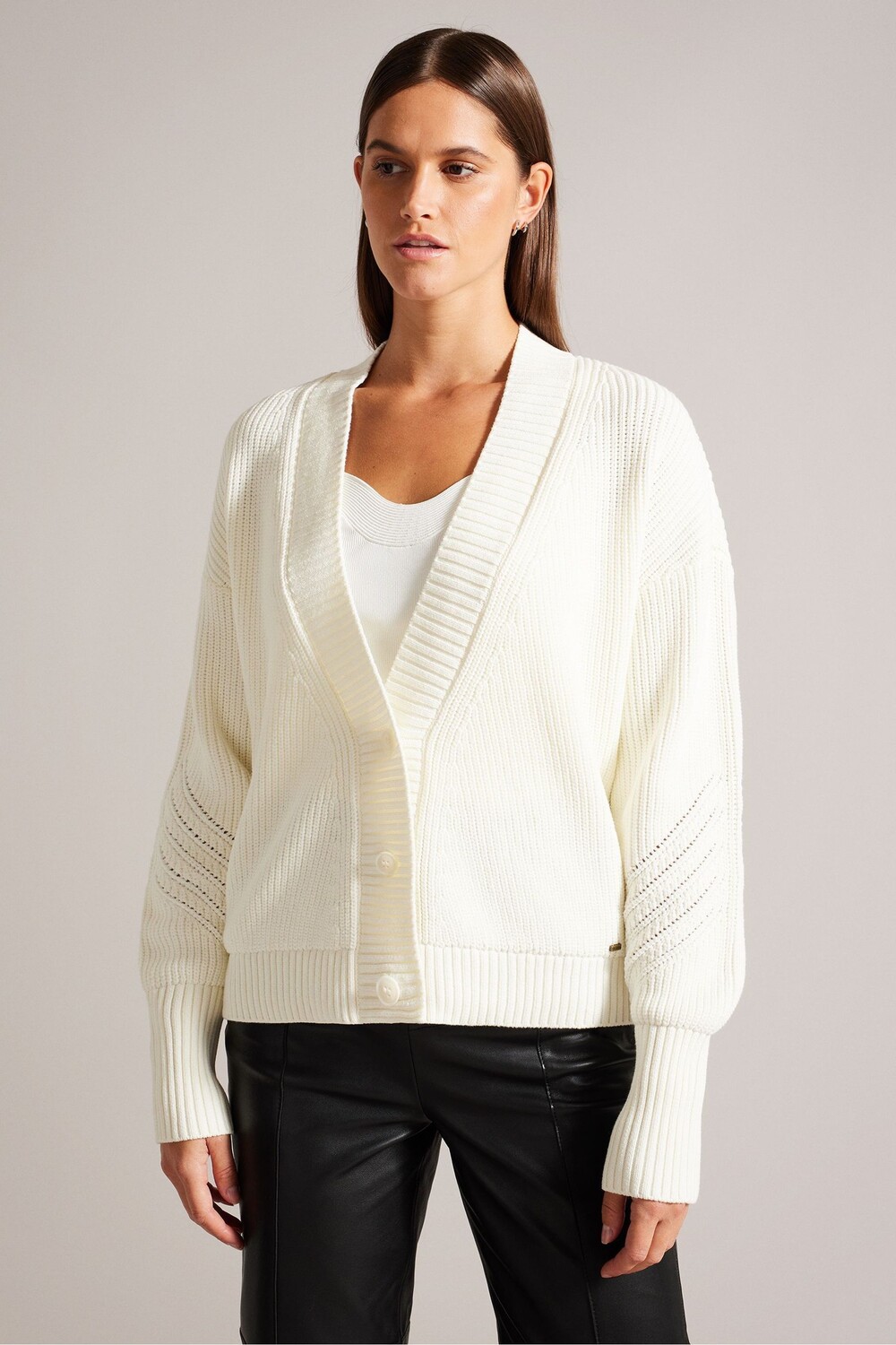 

Вязаный кардиган Jolalyy Easy Fit Ted Baker, бежевый