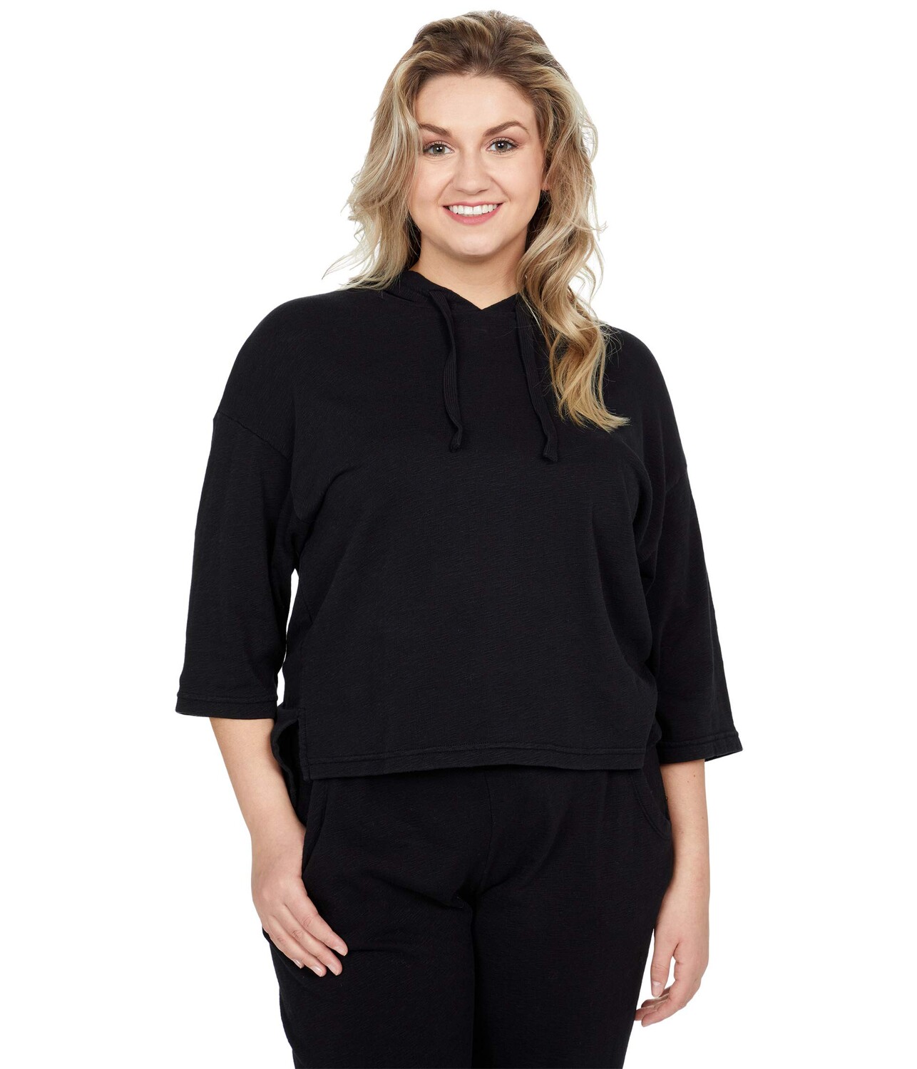 

Худи bobi Los Angeles, Sustainable Slub Terry 3/4 Sleeve Hoodie, Черный, Худи bobi Los Angeles, Sustainable Slub Terry 3/4 Sleeve Hoodie