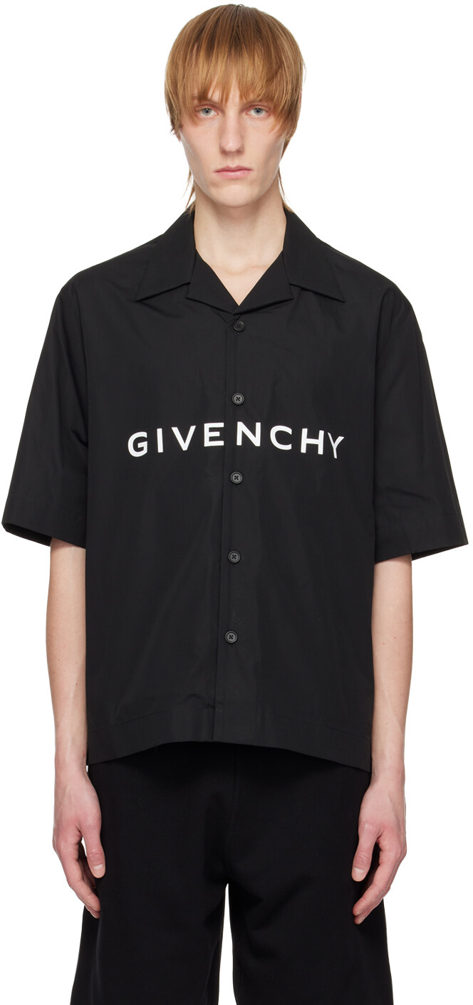 

Черная рубашка с принтом Givenchy