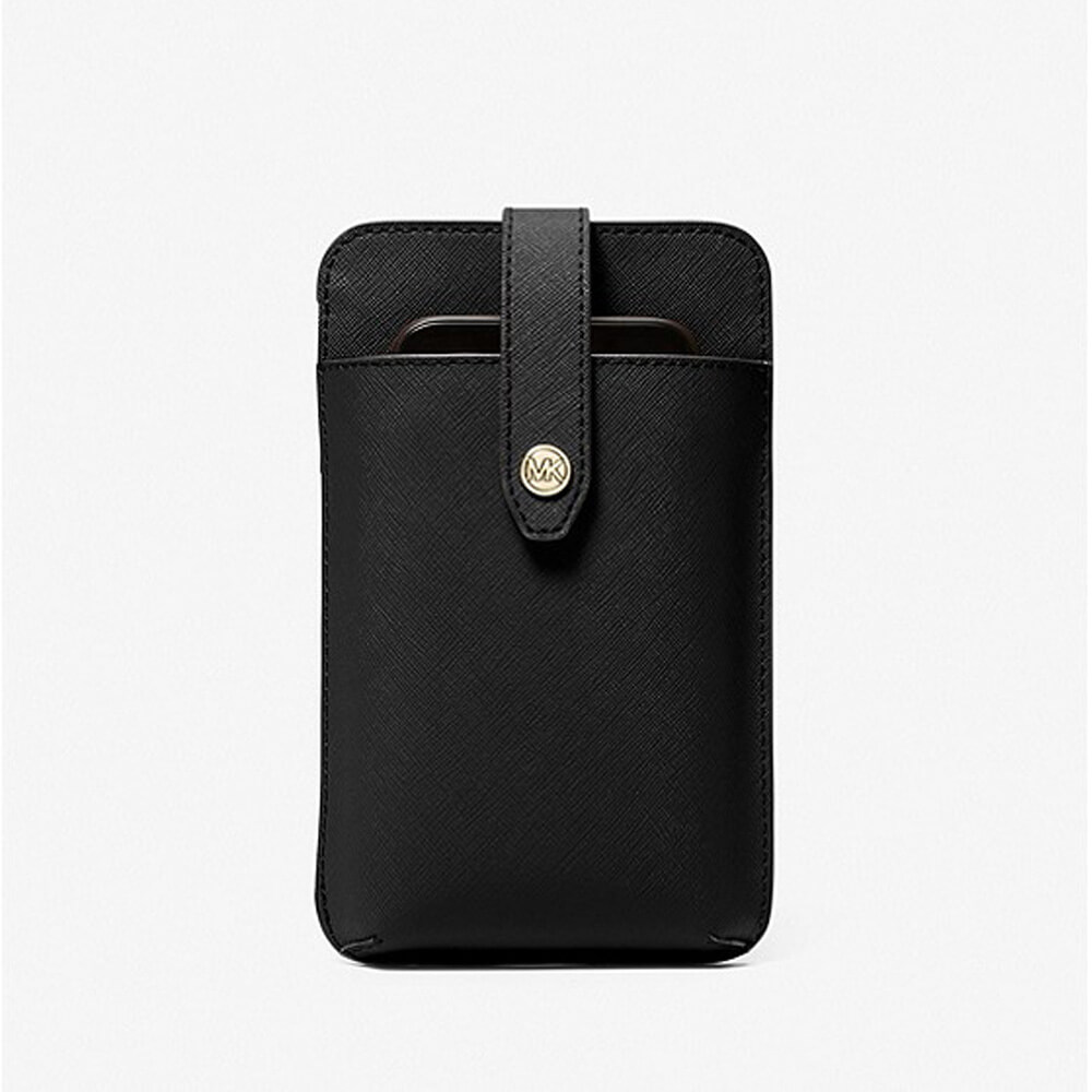 Сумка кросс-боди Michael Michael Kors Saffiano Leather Smartphone, черный цена и фото