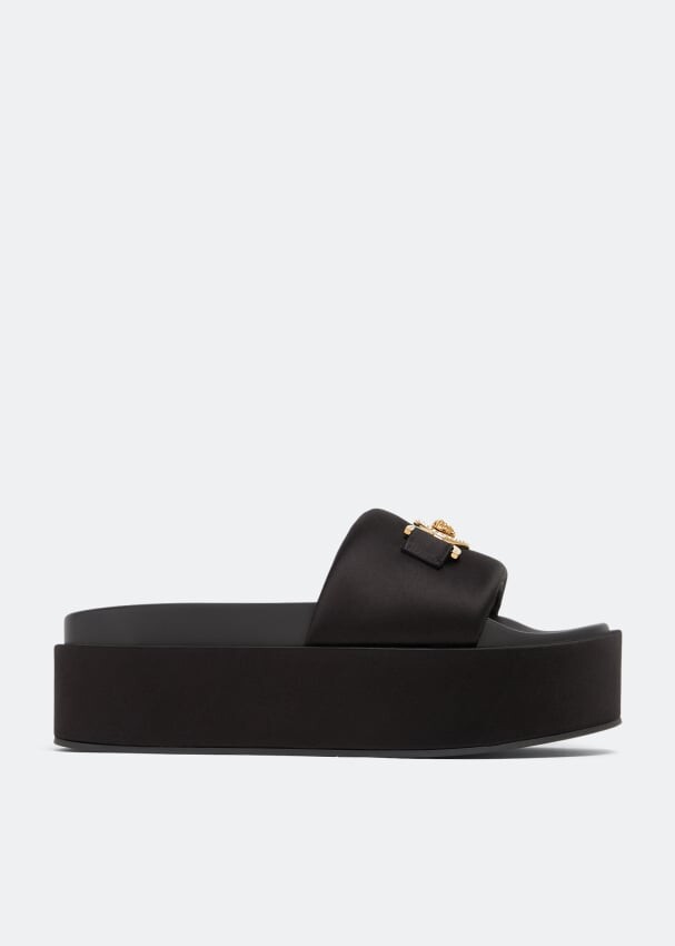 

Сандалии VERSACE Medusa Biggie platform slide sandals, черный