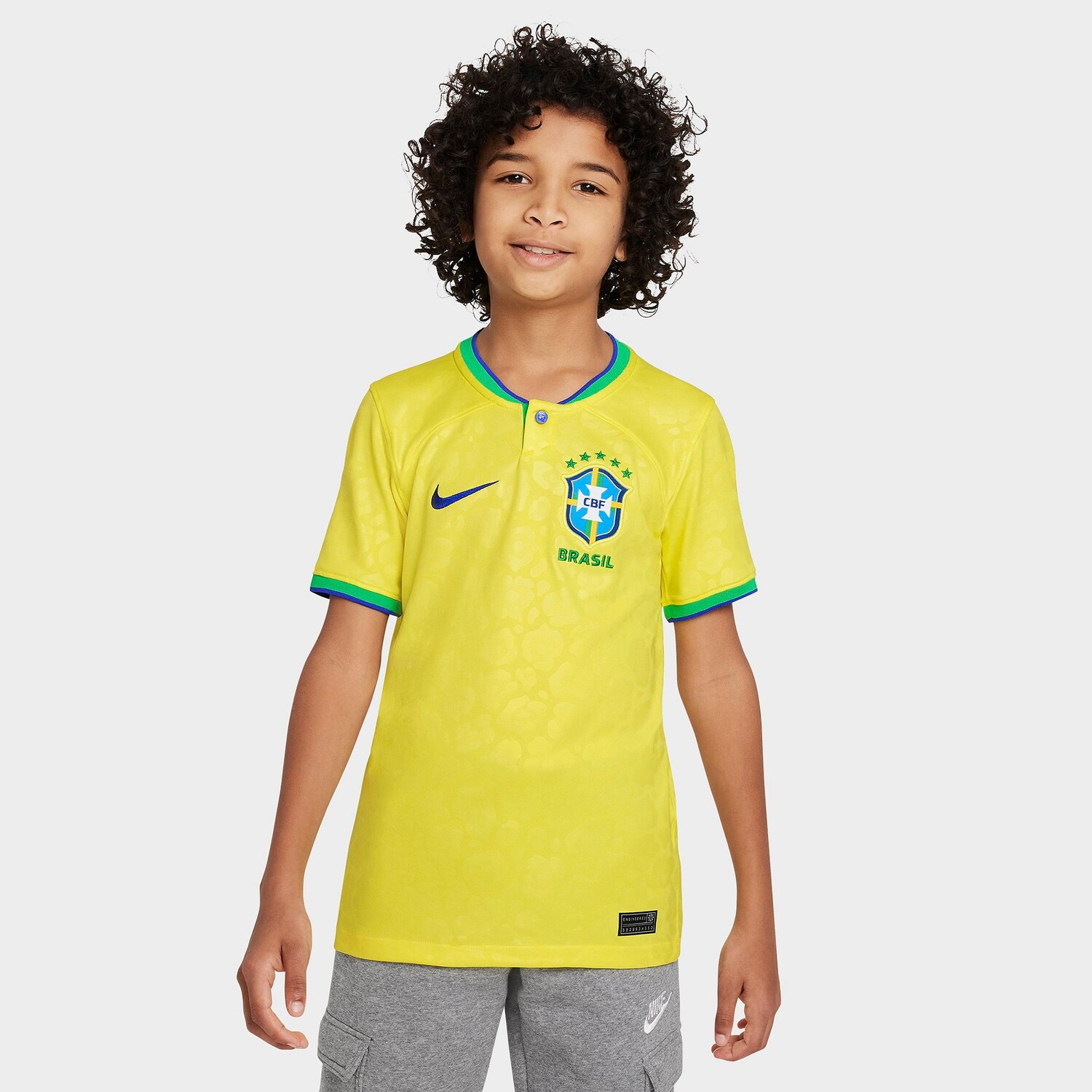 

Детская футбольная майка Nike Brazil 22-23 Stadium Home Soccer, желтый