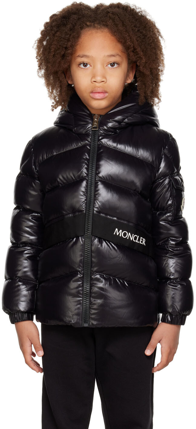 

Детская черная пуховая куртка Groseiller Moncler Enfant