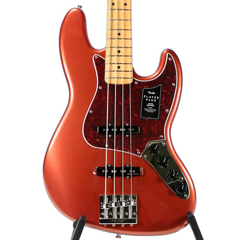 Player Plus Active Jazz Bass - Aged Candy Apple Red Fender 014-7372-370