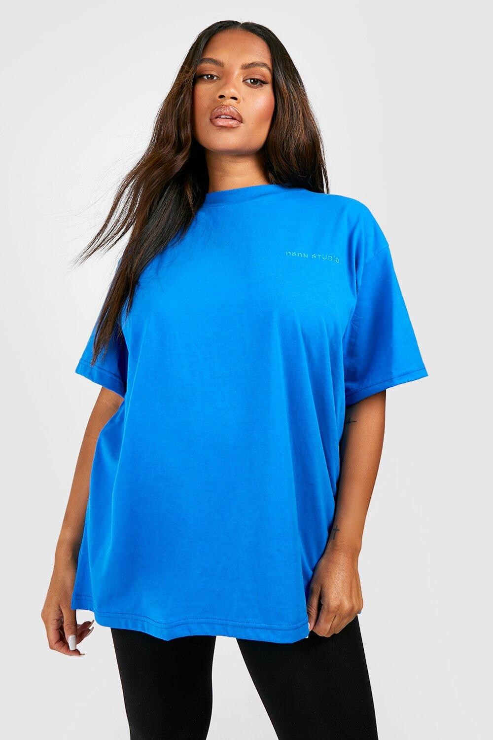 

Футболка оверсайз plus dsgn studio Boohoo, кобальтовый