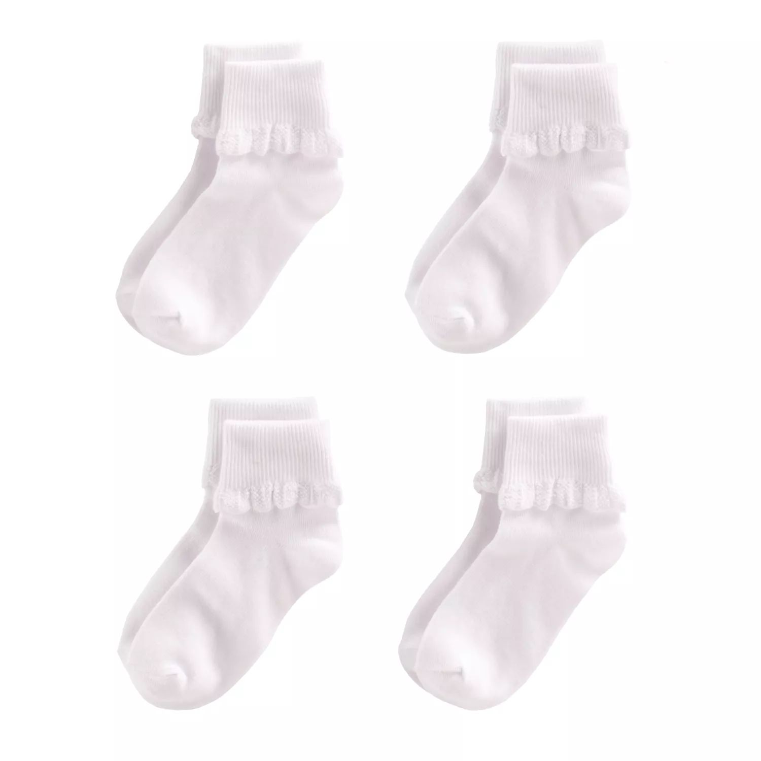 Набор из 4 носков Girls Elli by Capelli с зубцами до щиколотки Elli by Capelli, белый