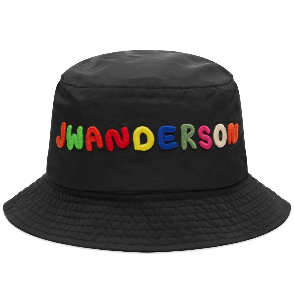 Jw Anderson Панама с вышивкой логотипа, черный