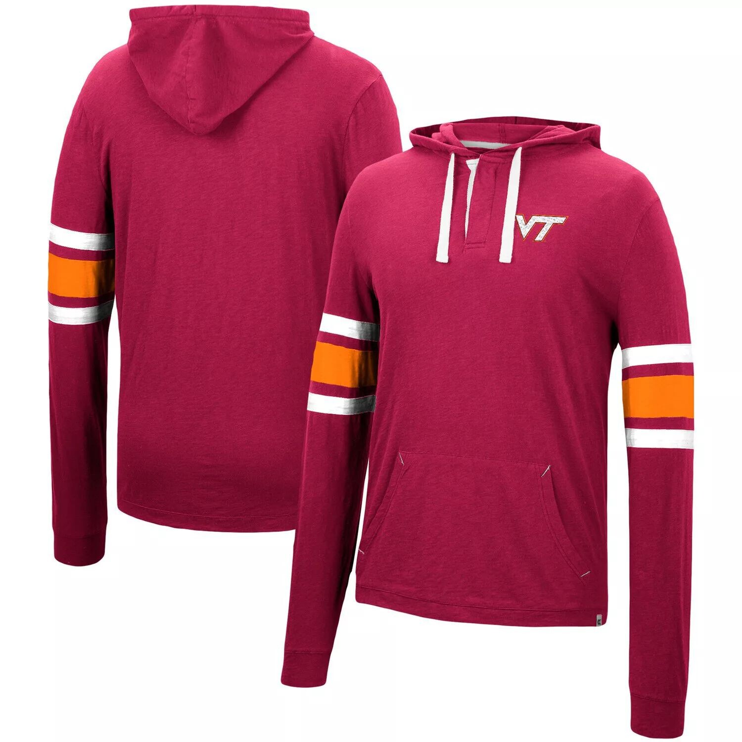

Мужская темно-бордовая футболка с длинным рукавом Virginia Tech Hokies Lebowski Hoodie Colosseum, Красный