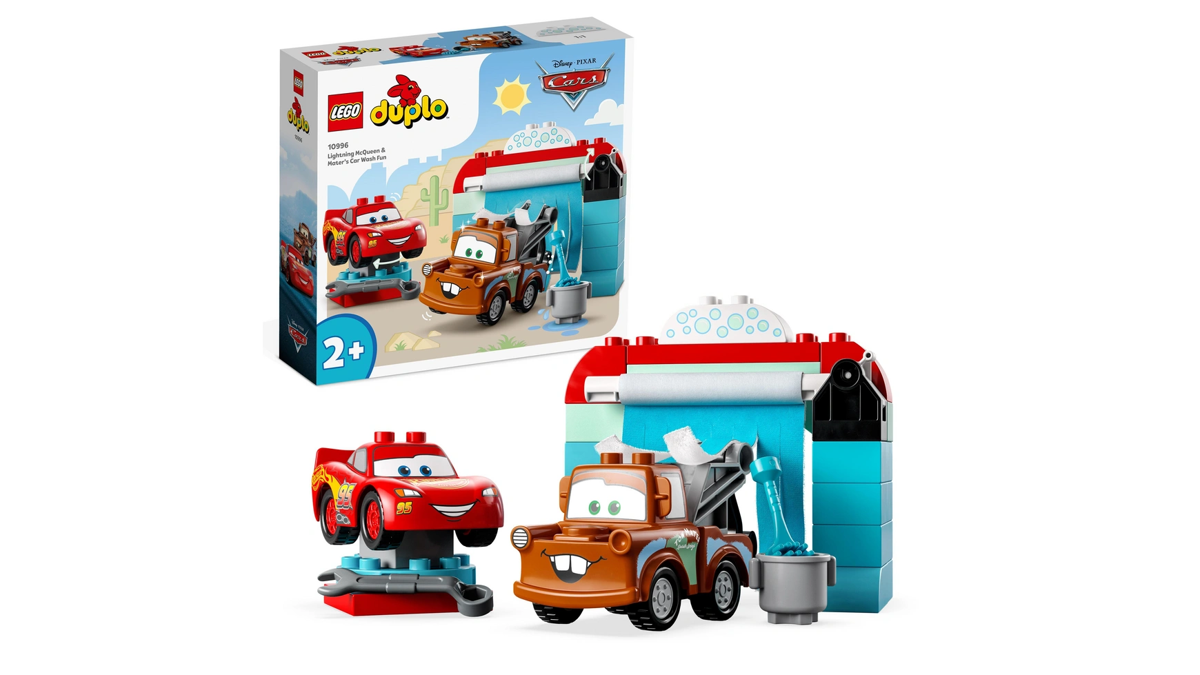 Lego DUPLO Тачки Диснея и Пиксара Молния МакКуин и Мэтр на автомойке lego duplo town ветряная турбина и электромобиль развивающая игрушка для детей от 2 лет и старше