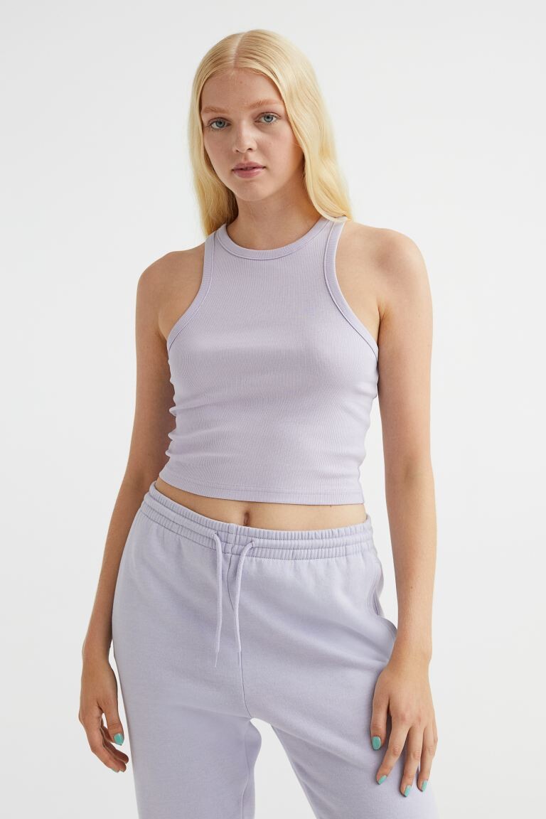

Полосатая футболка H&M, светло-фиолетовый