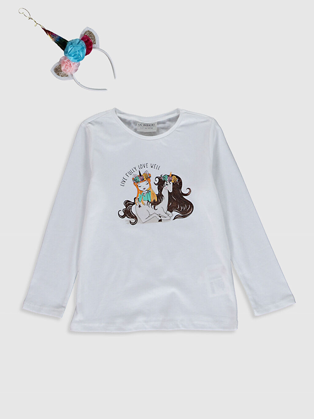 

Хлопковая футболка с принтом для девочек LCW Kids