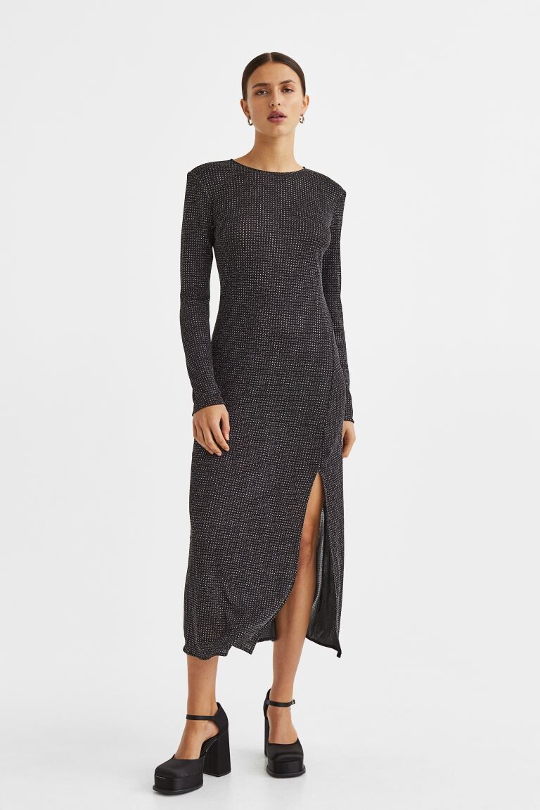 

Блестящее платье H&M, черный/блеск