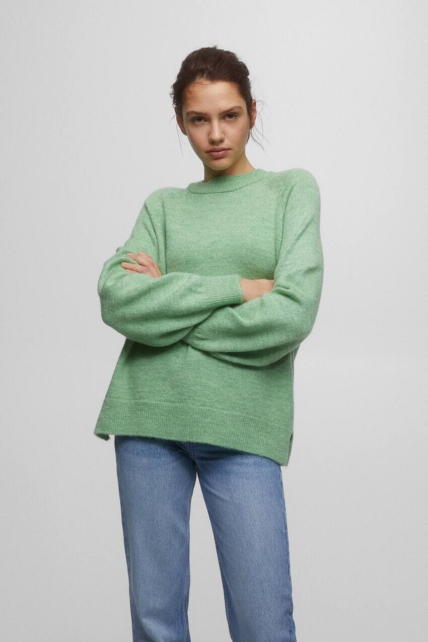 

Мягкий вязаный свитер Pull&Bear, зеленое яблоко
