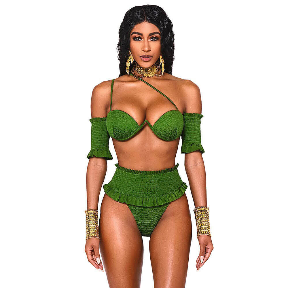 Топ-бикини Victoria's Secret Bfyne Cavallie, зеленый женский летний комбинезон с v образным вырезом и открытыми плечами